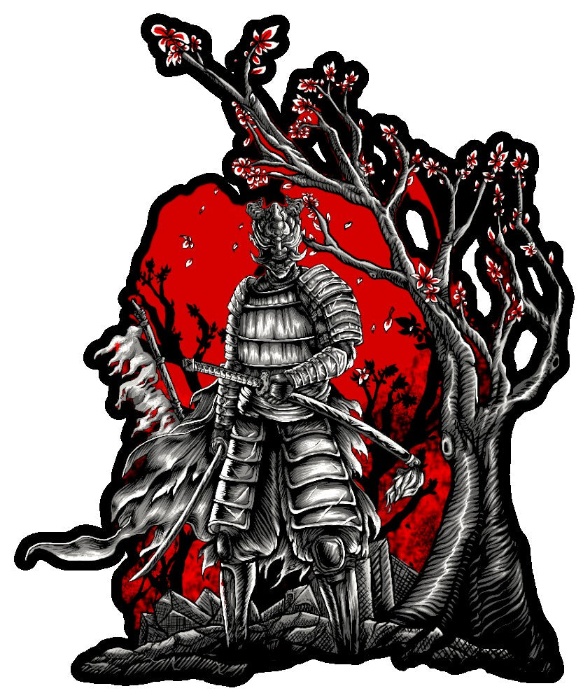 Oni Samurai Sticker Alteration Apparel